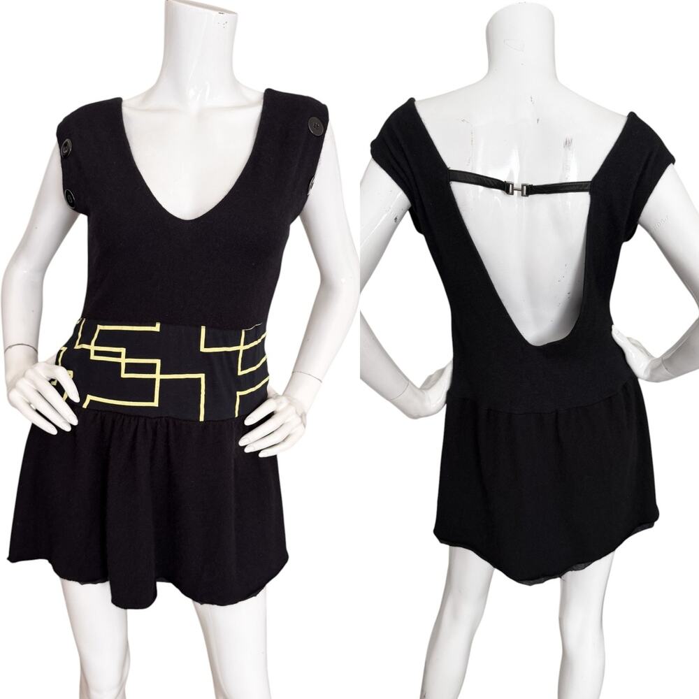 Custo Barcelona Y2K Vintage Angora Backless Tunic Top Size 1 Whimsigoth Cyber